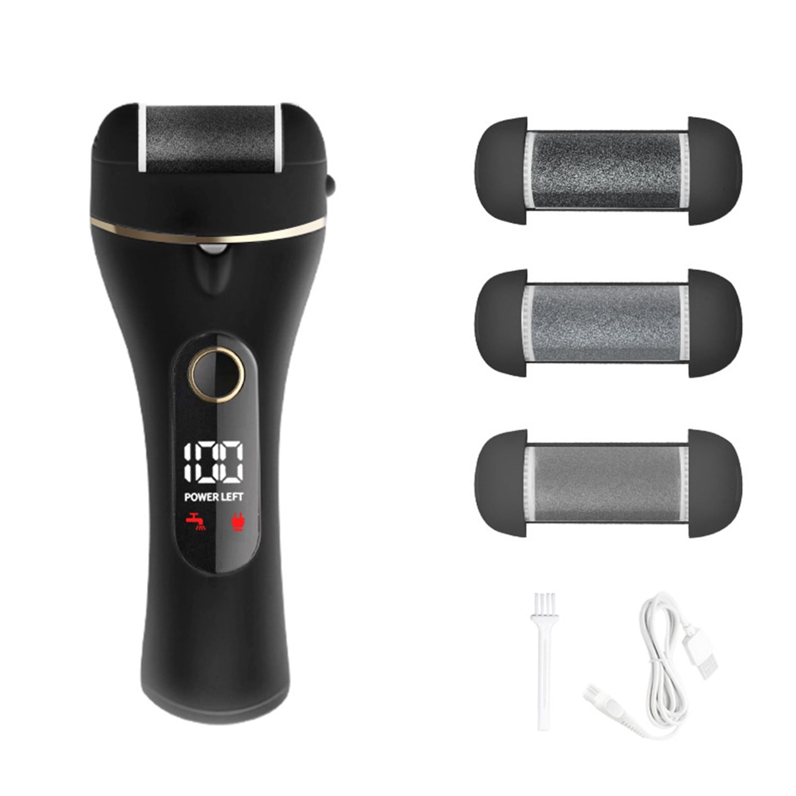 Remover For Feet Rechargeable Cordless Pedicure With Multiple Roller Heads