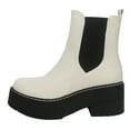 thumbnail image 1 of Soda Women's Yossi Chelsea Pull On Chunky Platform Block Heel Ankle Bootie, White, 7.5 M US, 1 of 4