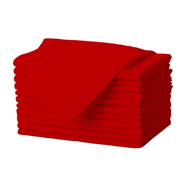 Juego de 12 servilletas de tela Gee Di Moda, 43 x 43 cm, color rojo, poliéster