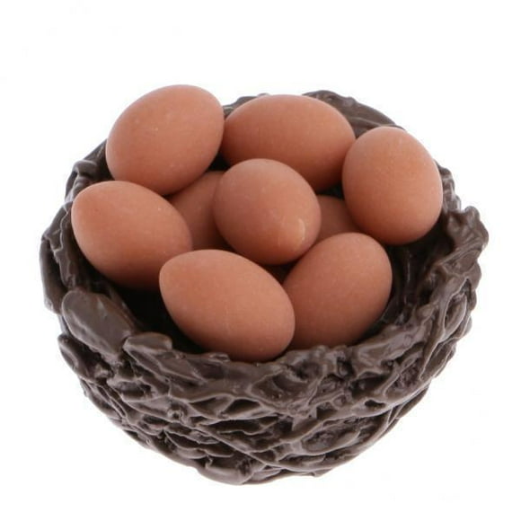2x Dolls House Miniature ' with 10 Small Eggs 1:12th Scale