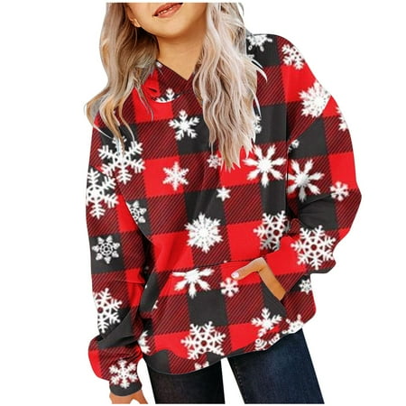 

Toddler Girls Christmas Sweatshirt Long Sleeved V-neck Christmas Boy And Grils Leisure Time Sweatshirt