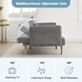 thumbnail image 3 of Futon Linen Sofa Bed, 79 Inch Sofa Couch, Love Seat, Modern Fabric Futon Sofa, Foldable Double Sofa Furniture, Sofa Bed for Living Room, Bedroom, Dormitory, Apartment (Linen, Dark Gray), 3 of 6