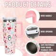 thumbnail image 3 of 40oz Christmas Tumbler with Handle Straw and Lid Santa Snowman Penguin Travel Coffee Tumbler Cup for Xmas Winter Holiday Birthday Party Gift, 3 of 7