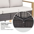 thumbnail image 5 of PARKWELL 3 Pieces Outdoor Patio Sofa Furniture Set,All-Weather Wicker Rattan Couch with 2 Ottomans,Beige, 5 of 9