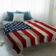 thumbnail image 4 of Red American Flag Blanket Soft Cozy Warm Throw Blanket for Couch, Plush Fuzzy Flannel Fleece Blankets for Sofa, Navy Blue Stars Wooden Bed Blankets Lightweight Gifts for Women, 50"x80", 4 of 9