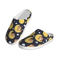 thumbnail image 2 of Daiia Moon Bear Print Women’s Fuzzy Slippers Memory Foam Lightweight House Shoes Cozy Loafer Flannel House Shoes-46/47, 2 of 7