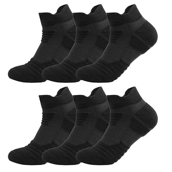 6 Pack Men's Ankle Socks with Cushion, Sport Athletic Running Socks