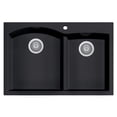 thumbnail image 3 of Alfi Brand Ab3320Di-Bla Black 33"" Double Bowl Drop In Granite Composite Kitchen Sink, 3 of 9