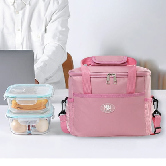 Gran bolsa térmica térmica para adultos - Cámara frigorífica impermeable de picnic de 10,23x8,27x5,9 pulgadas con correa al hombro, azul