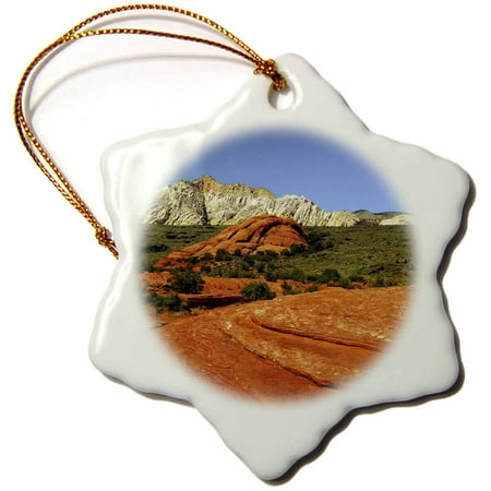 3dRose Petrified Dunes, Snow Canyon State Park, Utah, USA, - US45 MHE0032 - Michel Hersen, Snowflake Ornament, Porcelain,