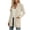 Beige, variant on Women Eyelet Hollow Knit Cardigan Coats Mid Length Open Front 3/4 Sleeve Coat with Pockets Lightweight Casual Jackets (Wine,M)