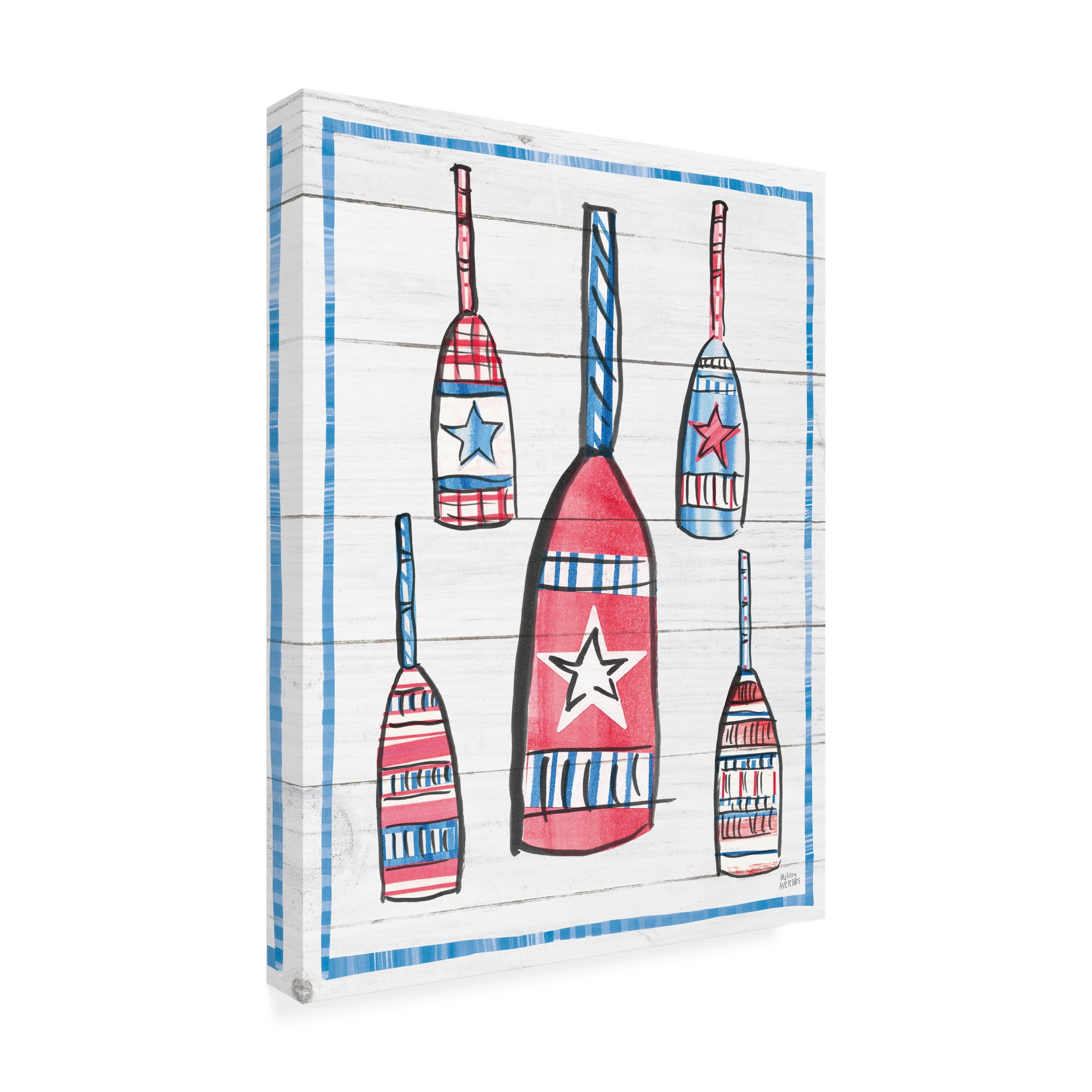 Melissa Averinos 'Coastal Americana III Shiplap' Outdoor Canvas 24x24