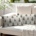 thumbnail image 3 of Christmas Tree Lumbar Pillow Covers 12x20 Set of 2 Black Xmas Vintage Winter Print Decorative Outdoor Linen Throw Pillows Cases Cushion Cover Rustic Holiday Decoration Farmhouse Sofa Couch Bed Decor, 3 of 4