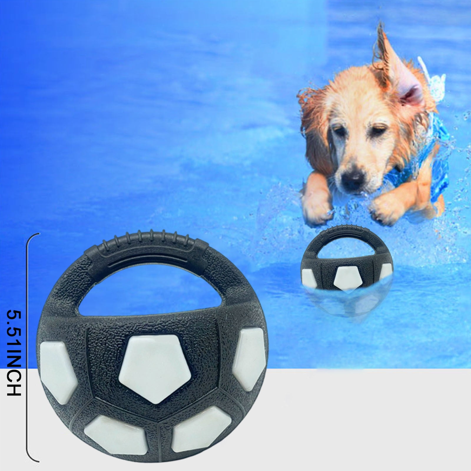 Lunxisen 1 pcs Dog Football, Interactive Lightweight Tough Squeaky Dog Toys That Float and Bounce for Teething and Teeth Cleaning, Natural Rubber Durable Football Dog Toy.