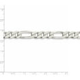 thumbnail image 4 of Sterling Silver 9.5mm Pave Flat Figaro Chain (26 X 9.5) Made In Italy qff250-26, 4 of 5