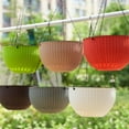 thumbnail image 4 of Rattan Pattern Hanging Planter Flower Basket Pot for Indoor Outdoor Plant Holder, 4 of 18