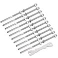 thumbnail image 1 of Unique Bargains 20 Pack Câble Garde-Corps Kit 6inch Long 1/8inch Tige Filetée Tensionneur de Goujon, 1 of 6