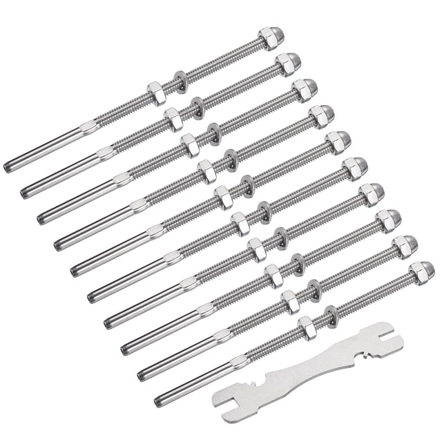 Unique Bargains 20 Pack Câble Garde-Corps Kit 6inch Long 1/8inch Tige Filetée Tensionneur de Goujon