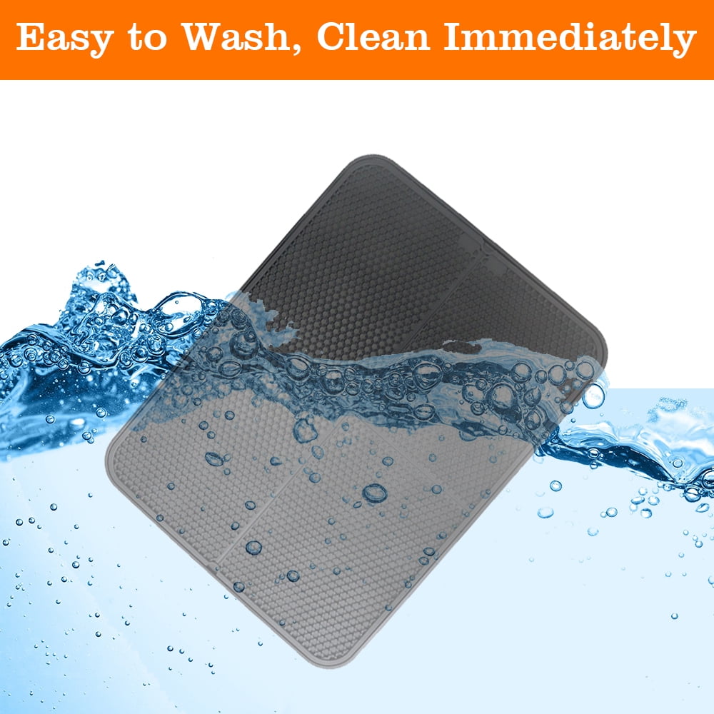 MIDOQIN Silicone Cat Litter Mat, Double Thickened 33'' x 25" Large Litter Trapping Mat