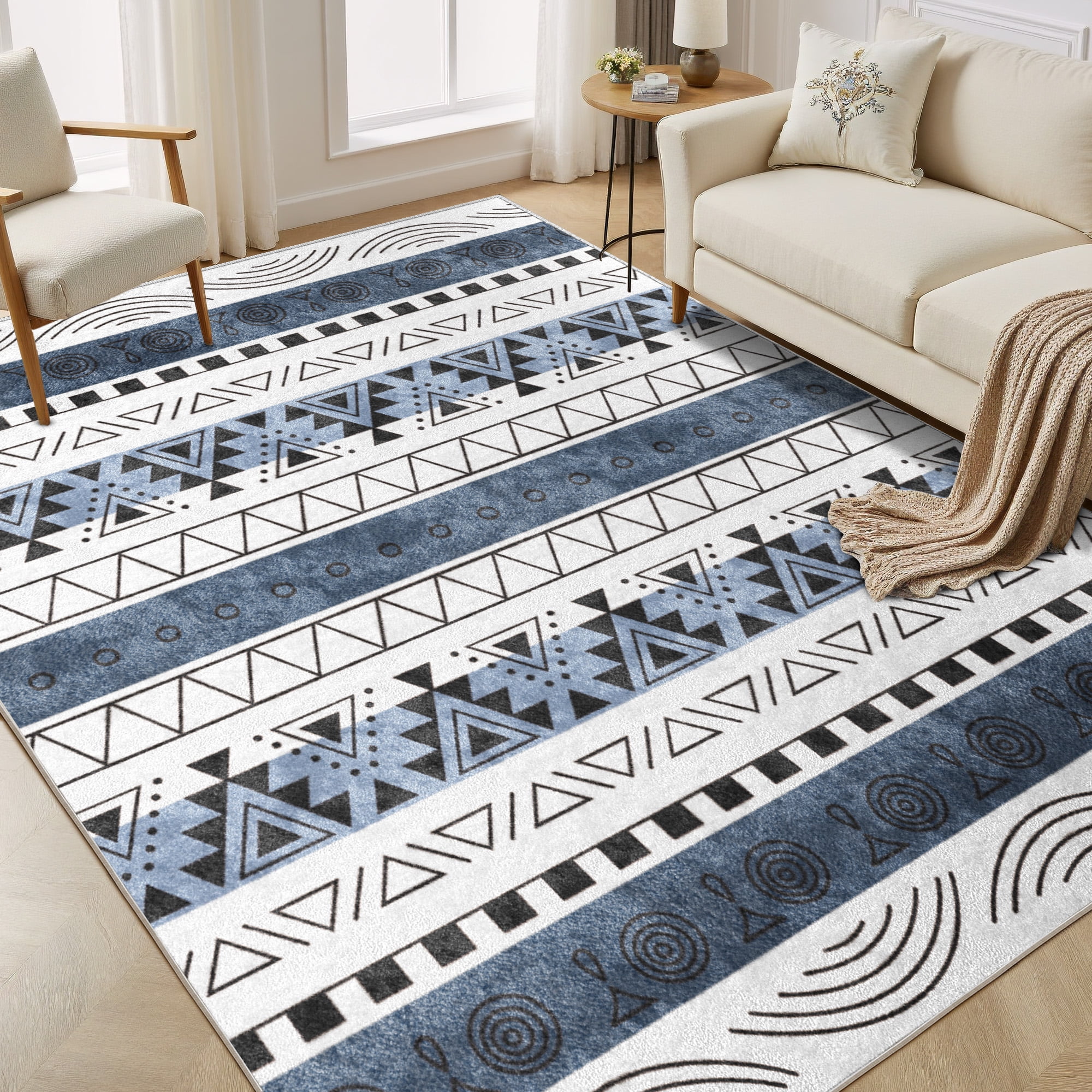 未使用保管品 the Apartment blue Lottery Rug Amazon.com: 5X7