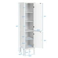 Costway Freestanding Tall Bathroom Storage Linen Tower W/ Doors