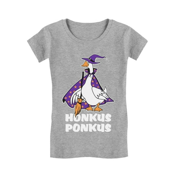 Honkus Ponkus Goose Shirt Halloween Costume Toddler Kids Girls' Fitted T-Shirt XL (9-10) Gray