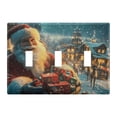 thumbnail image 2 of Dailycode Light Switch Plate Covers 2 Gang Wall Plate Plastics Outlet Covers for Kitchen Home Office Decor Santa Claus in Sleigh with Gifts, 2 of 8