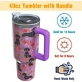 thumbnail image 4 of Dachshund Gifts for Women Dog Lovers 40 oz Floral Weiner Dog Tumblers with Handle and Straw, Stainless Steel Vacuum Insulated Travel Coffee Mug Cup Water Bottle, 4 of 5