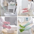 thumbnail image 5 of Zhuge Reusable Waterproof Household Rubber Cleaning Gloves, Long Cuff, Thin Dishwashing Gloves 3-Pairs (3 Morandi Long), 5 of 5