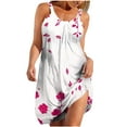 thumbnail image 2 of Odbmxy Mini Dresses for Women Plus Size Sleeveless Sundress Women's Plus Size Dresses Floral Relaxed Fit Beach Tank Dresses,Pink M, 2 of 5