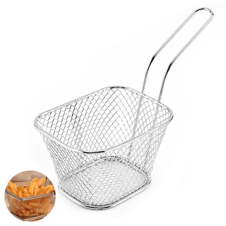 

Stainless Steel Metal Basket French Fries Basket Mini Frying Storage Holder for Home New.