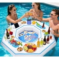 thumbnail image 7 of Octagonal Inflatable Game Table, Inflatable Pool Bar Floating Tray for Adults, Water Game Table for Hot Tub Beach Pool Outdoor Party, 7 of 7