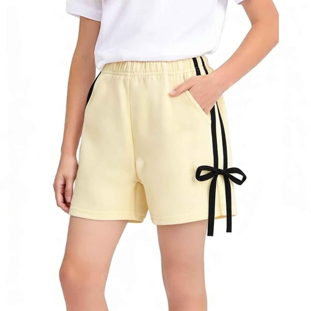 Arcos de Verano para Niñas de Bebé Pantalones Cortos Deportivos de Tela Suave Y Respirable con Diseño de Arco para 6 Meses-7 Años Pantalones Cortos de Niña de Bebé