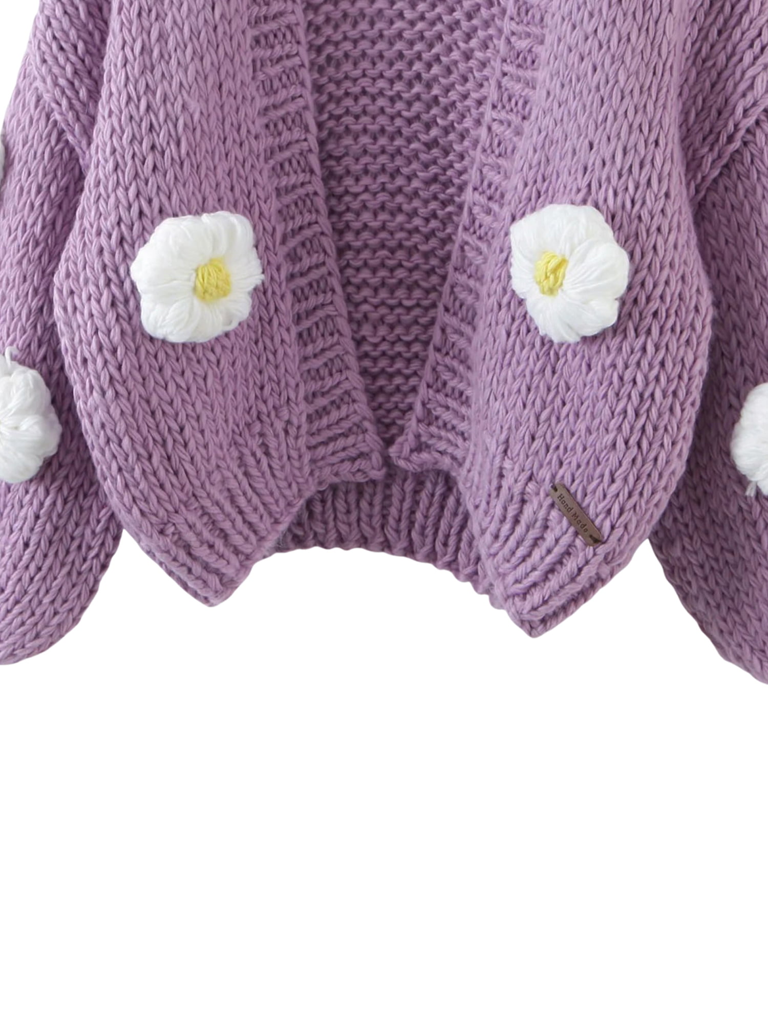Chollius Women's 3D Flower/Fruit/Cloud Long Sleeve Knit Open Front Cardigan  