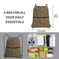 thumbnail image 3 of Wukai Leopard Print Waterproof Drawstring Backpack with Zipper Pocket,Large Foldable Gym Bag for Women and Men, Perfect for Sports, Yoga, and Travel, 3 of 8