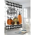 thumbnail image 3 of Fsddascl Halloween Pumpkin Shower Curtain Set - Small 36" x 72" Washable Bathtub Curtain with 12 Hooks, Orange Black Gold Polka Dot Plaid Waterproof Fabric Stall Shower Curtains for Bathroom/Bathtub, 3 of 6