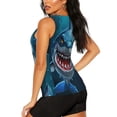 thumbnail image 3 of KLL Cartoon Cute Shark Print Womens Tank Top Sleeveless Workout Tops Athletic Running Shirts Yoga Gym Clothes-Large, 3 of 7