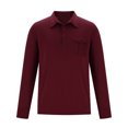 thumbnail image 4 of Jalioing Long Sleeve Golf Shirt for Men Casual Solid Collared Button Tops Classic Basic Work Shirt with Pocket, 4 of 5