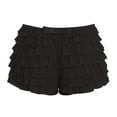 thumbnail image 7 of Women Sexy Ruffle Shorts With Bow Soild Color Party Shorts Short Skirt Low Waist Layered Shorts, 7 of 7