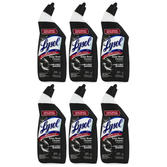 Lysol Lime and Rust Toilet Bowl Cleaner Gel 24 Oz, 6 Pack