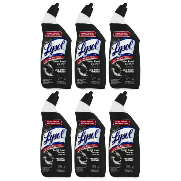 Lysol Lime and Rust Toilet Bowl Cleaner Gel 24 Oz, 6 Pack