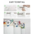 thumbnail image 5 of No Hook Shower Curtain with Snap-in Liner, Ocean Gnomes Waterproof Fabric Bathroom Curtains, Coastal Shell Palm Leaf Shell Starfish Bath Curtains & Mesh Top Window Standard 72''x72'', 5 of 6