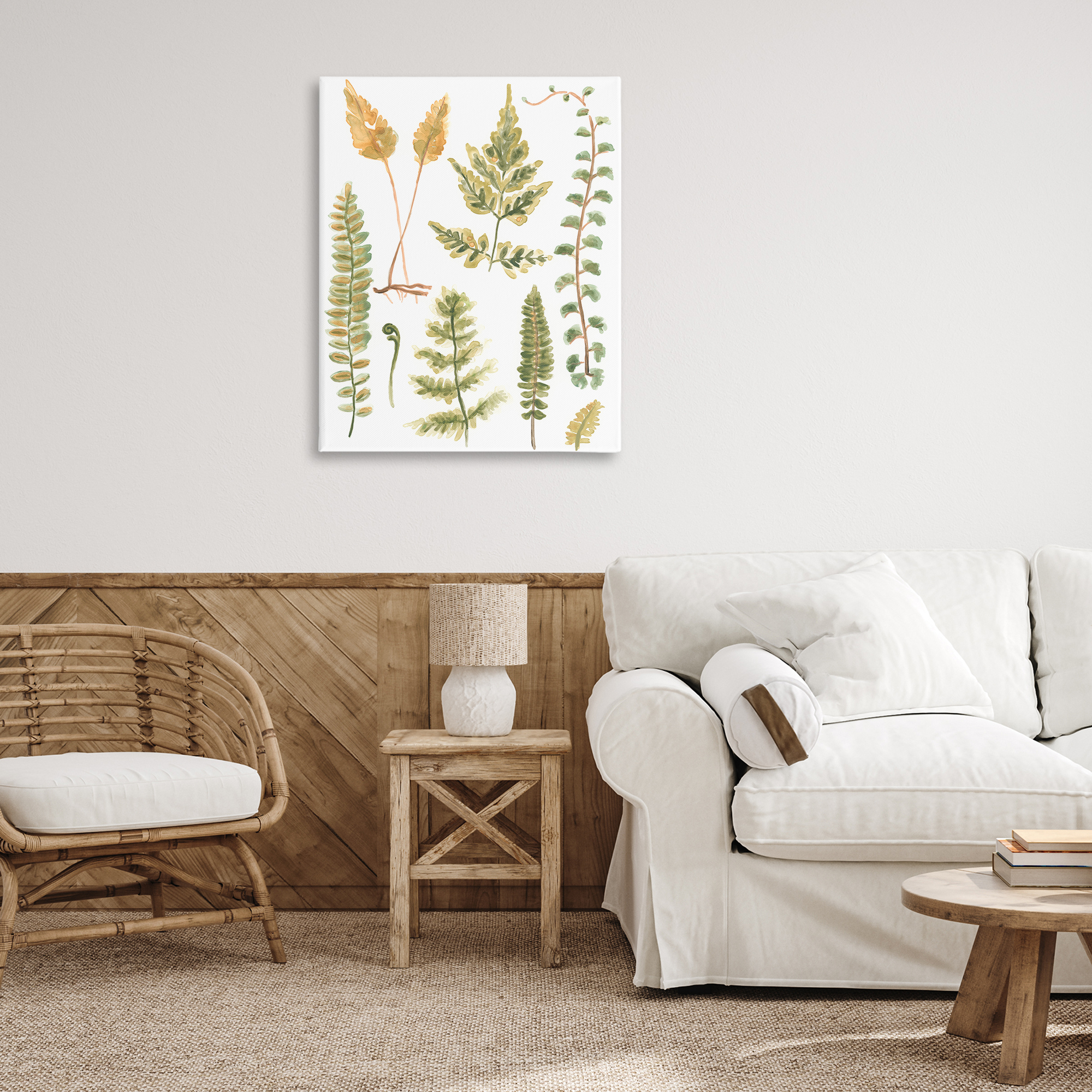 Stupell Industries Varied Fern Leaves Botanical & Floral Painting Gallery Wrapped Canvas Art Print Wall Art, 30 x 40