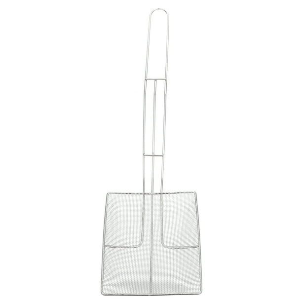 1 cuchara escurridora cuadrada de acero inoxidable resistente para cocinar y freír (plateada)