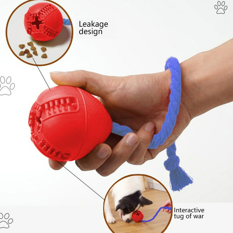 Interactive Dog Rope Toy,Crate Training Aids for Puppies,Puzzle Ball Treat  Dispenser with Rope,Kennel Peanut Butter Dog Lick Chew Toy,Dog Crate