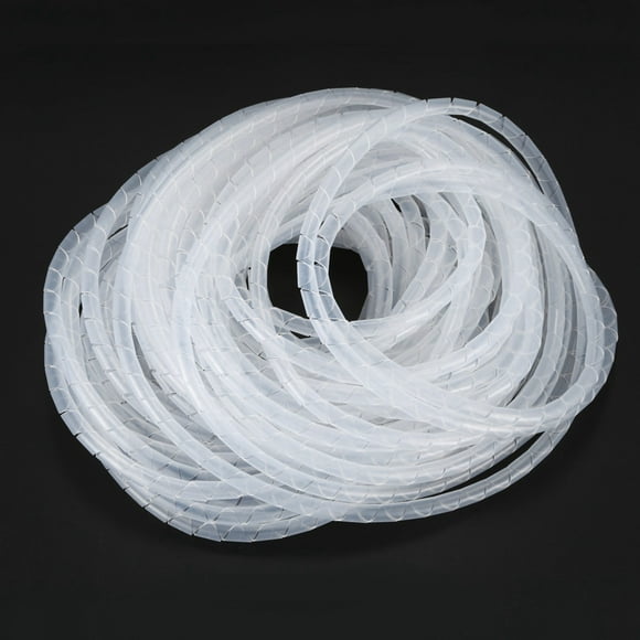 2X Cable Wire Organizer Manager Spiral Wrap Band 6mm Dia 15M Length White