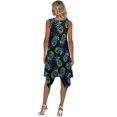 thumbnail image 5 of HELLHERO Side Pockets Summer Dresses, Blue Pineapple Sleeveless Dress Polyester Anti Wrinkle Asymmetric Hem Midi Dress Round Neck, 5 of 8