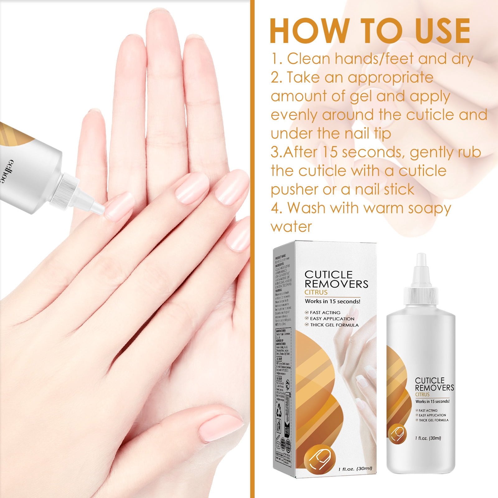 Alvantor Instant Moisturizing Cuticle Remover Gel for Dead Skin Softening, 1 fl. oz.