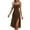 Brown, variant on Nmnitkp 2025 Women's Summer Beach Dress Crew Neck Cap Sleeve Smocked Floral Dress Flowy Short Dress Boho Flared Midi Dresses