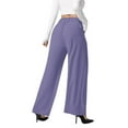 thumbnail image 2 of Women'S Wide Leg Suit Pants Loose Fit High Elastic Waisted Business Casual Long Trousers Pants Purple Orchid L, 2 of 7